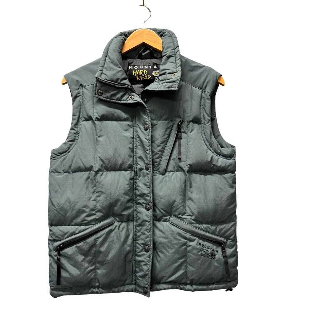 Vintage Mountain Hardwear Puffer Vest Womens 6 Goose Down Green Outdoor